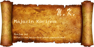 Majszin Korinna névjegykártya